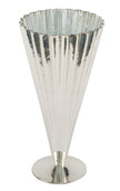 Vase argenté cone