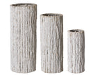 Vase en bois blanc rond