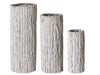 Vase en bois blanc rond