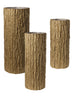 Vase en bois doré rond