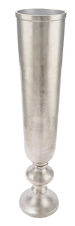 Vase long argenté