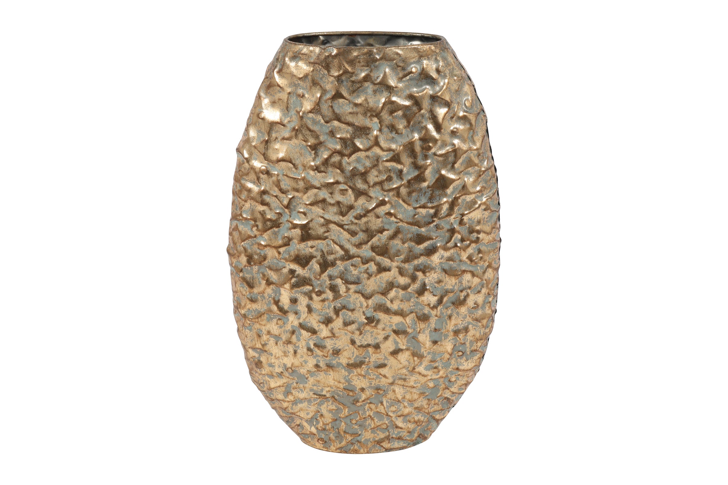 vase oval doré