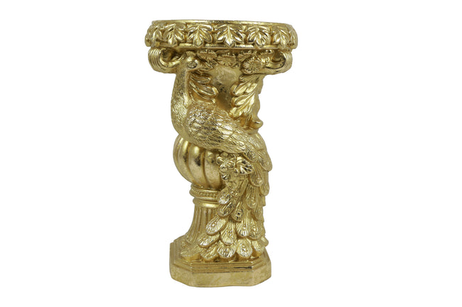 Vase paon doré